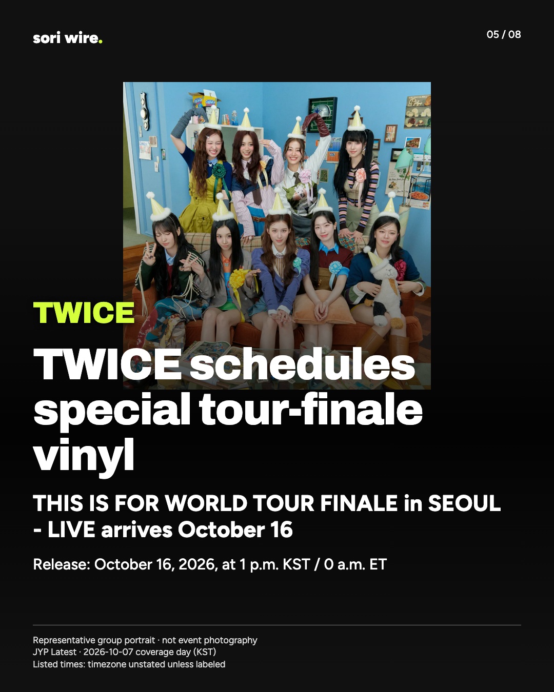 TWICE schedules special tour-finale vinyl