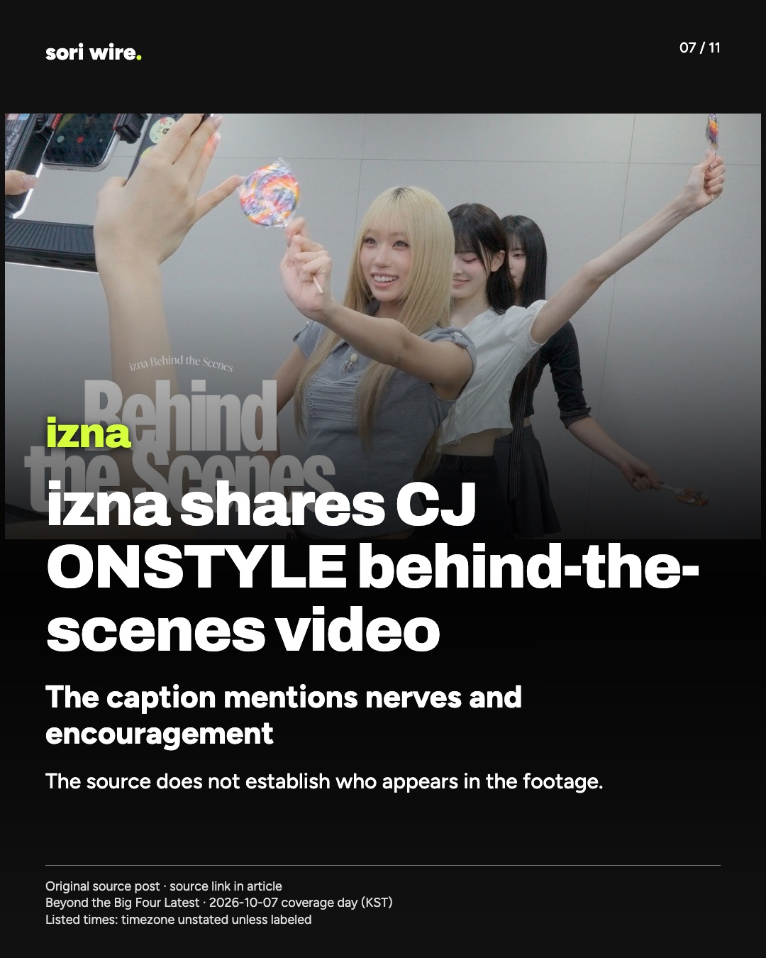 izna shares CJ ONSTYLE behind-the-scenes video