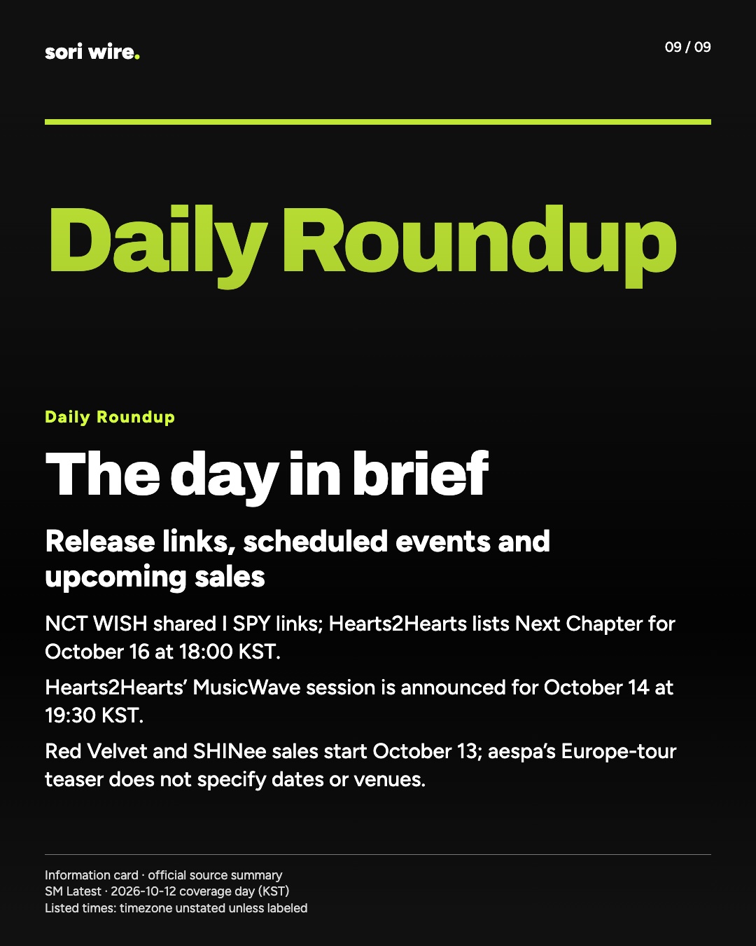 The day in brief