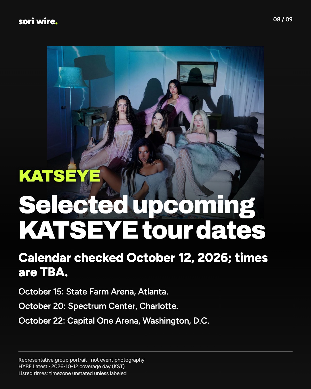 Selected upcoming KATSEYE tour dates