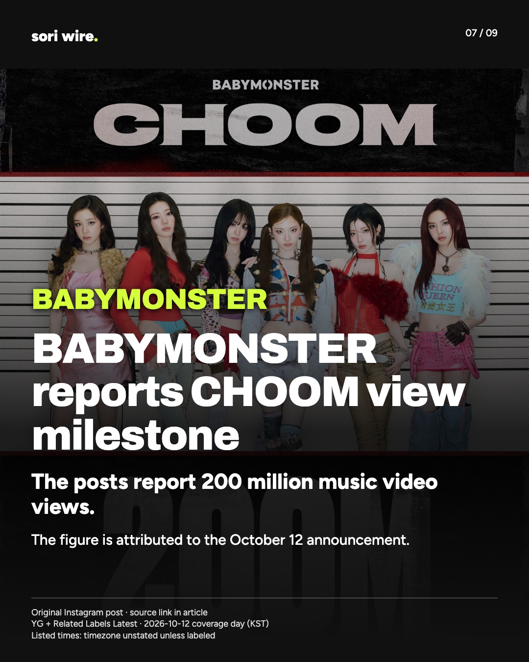 BABYMONSTER reports CHOOM view milestone