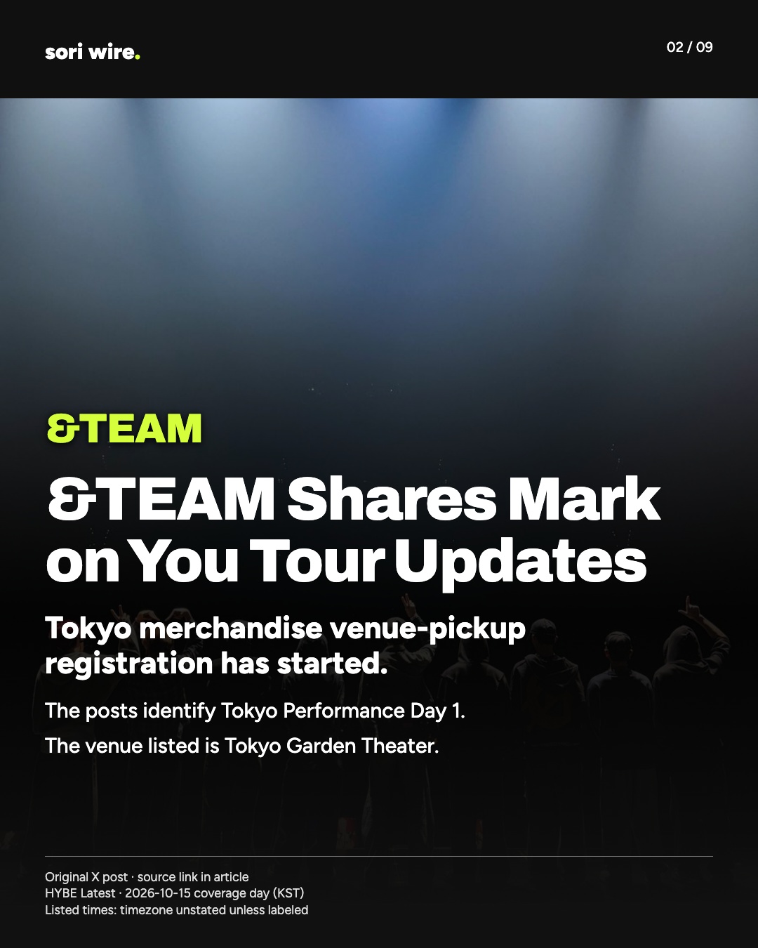 &TEAM Shares Mark on You Tour Updates — Tokyo merchandise venue-pickup registration has started.