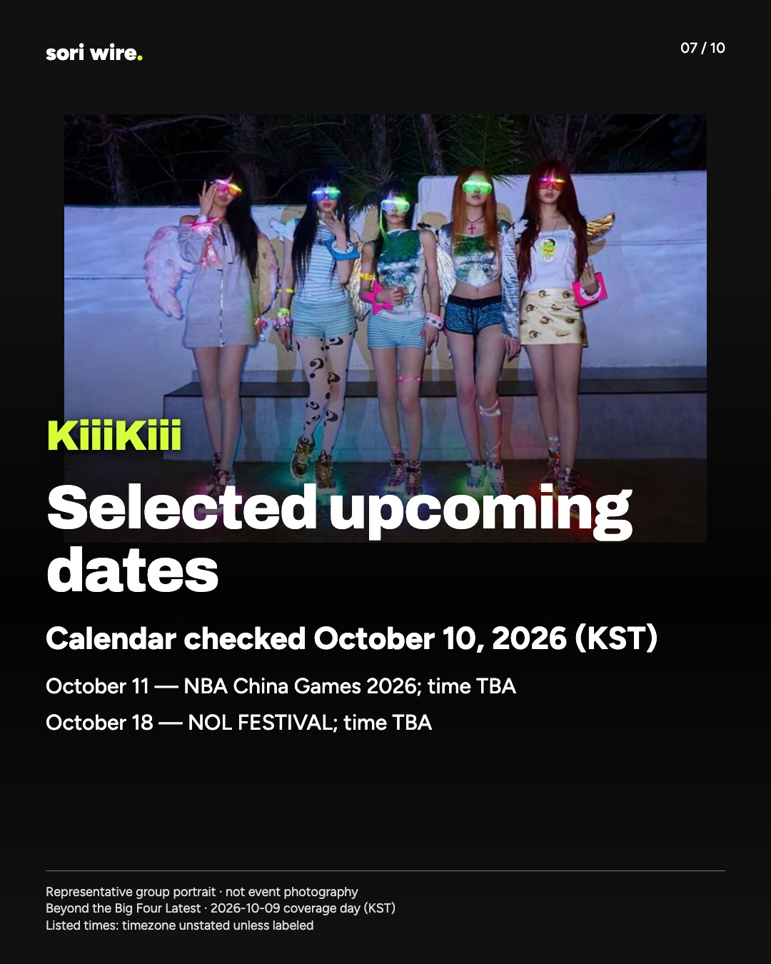 Selected upcoming dates