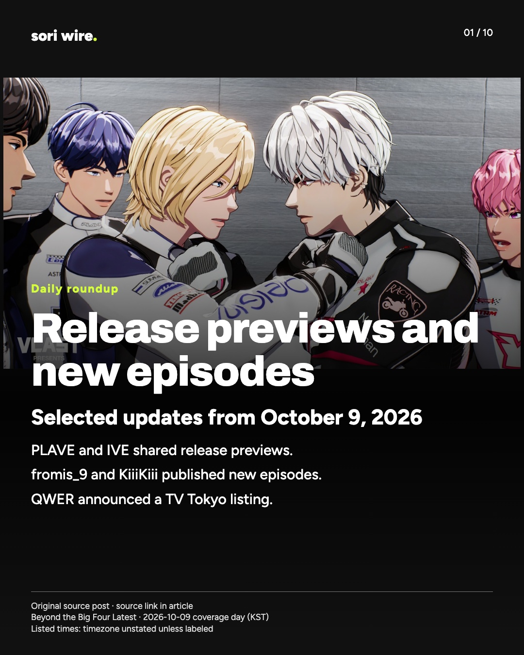 Release previews and new episodes
