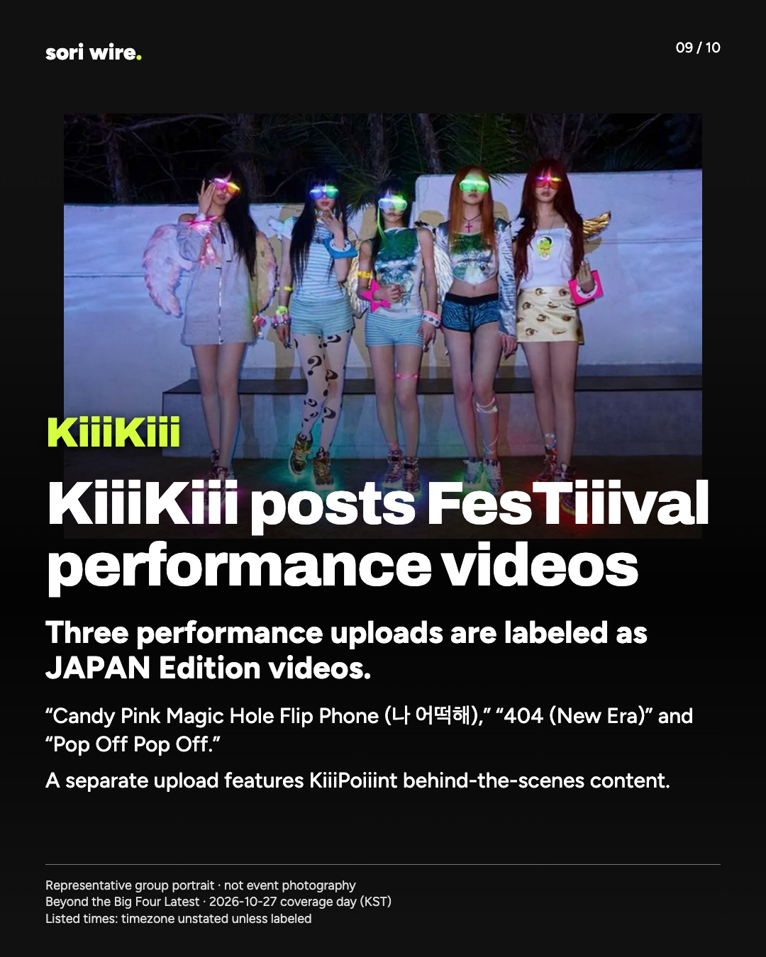 KiiiKiii posts FesTiiival performance videos — Three performance uploads are labeled as JAPAN Edition videos.