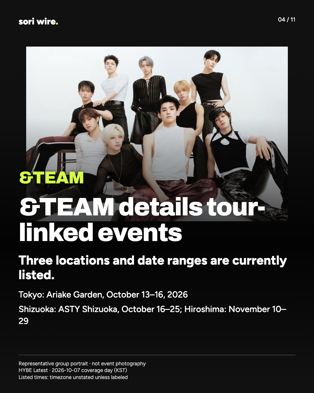 &TEAM details tour-linked events