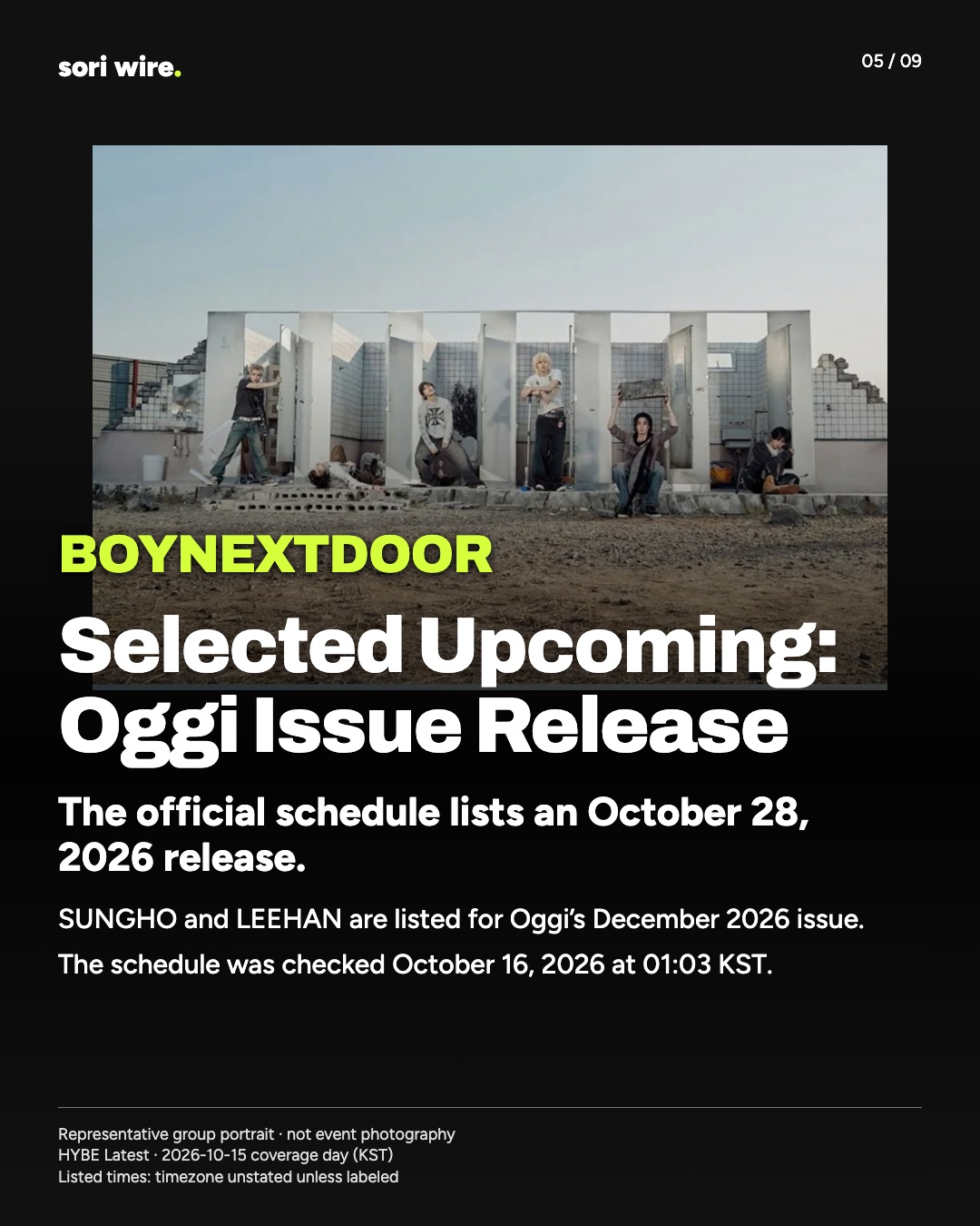 Selected Upcoming: Oggi Issue Release — The official schedule lists an October 28, 2026 release.