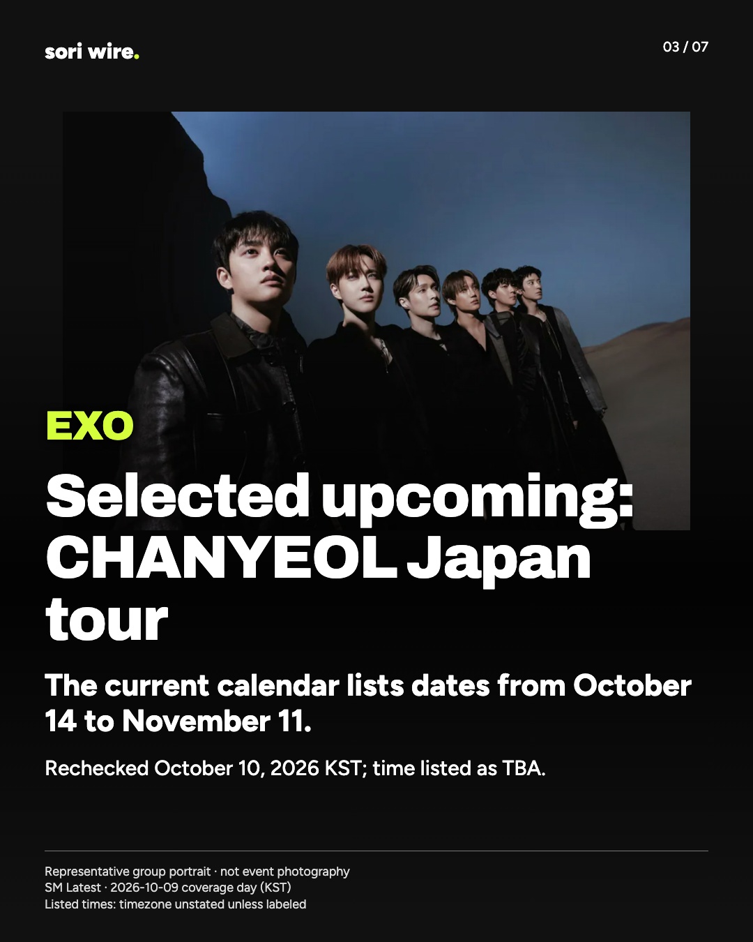 Selected upcoming: CHANYEOL Japan tour