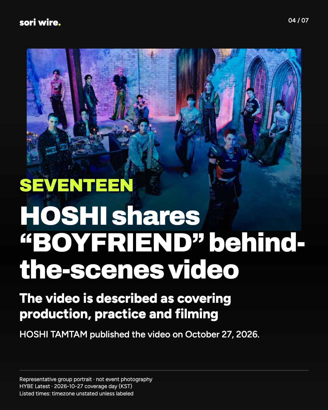 HOSHI shares “BOYFRIEND” behind-the-scenes video — The video is described as covering production, practice and filming