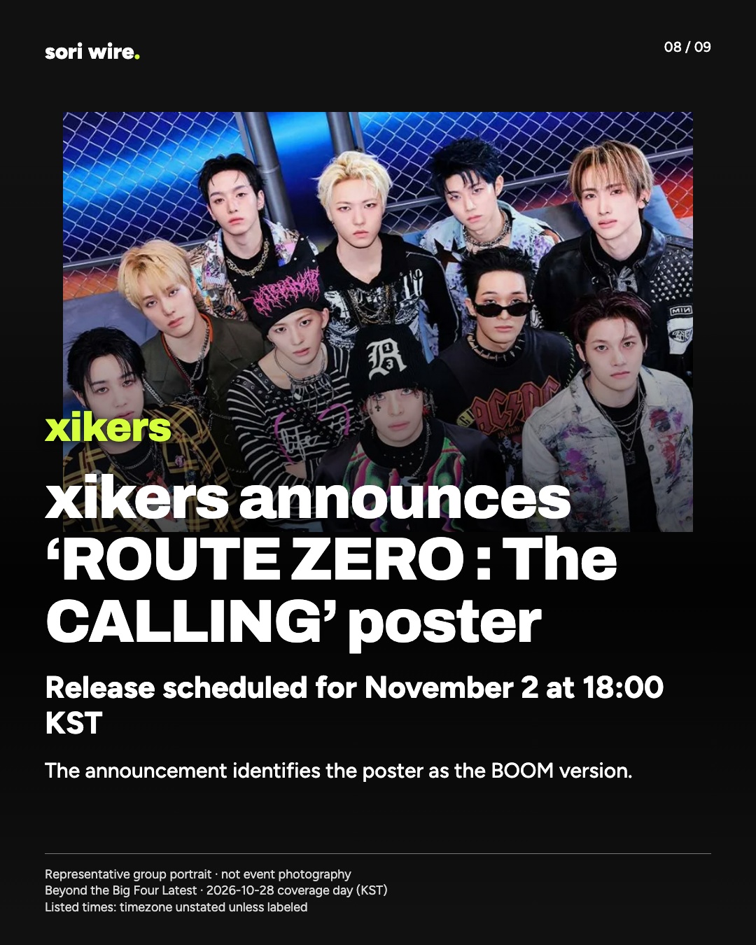 xikers announces ‘ROUTE ZERO : The CALLING’ poster — Release scheduled for November 2 at 18:00 KST