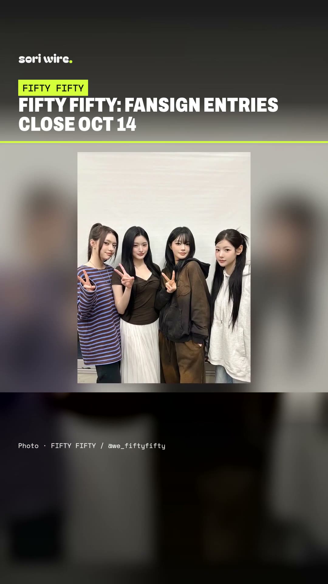 Sori Wire — FIFTY FIFTY: MUSICART fansign entries close Oct 14 + MAMA vote